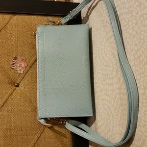 Powder Blue 3-Way Adjustable Purse (Clutch, Crossbody, Shoulder)
